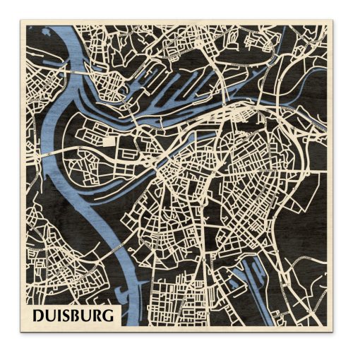 Natura Products – Duisburg 3D Stadtplan Holz Wanddekoration