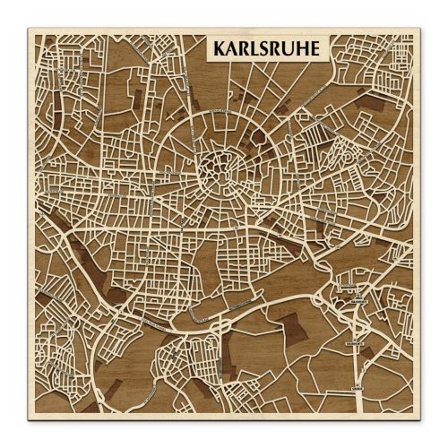 Natura Products – Karlsruhe 3D Stadtkarte Wanddekoration