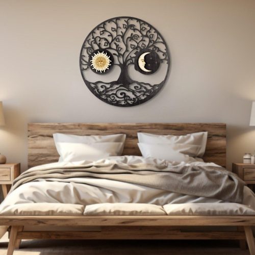 Sonne und Mond Lebensbaum | 3D Wanddekoration